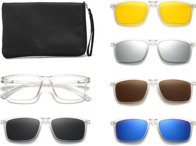 Ninjona Sonnenbrille, quadratisch, Vollrand, Kunststoff, transparent, Unisex - Bild 1