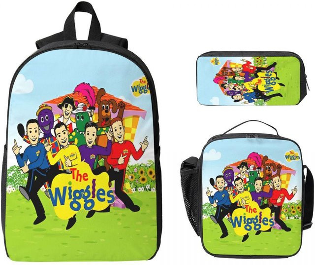 Fancy Style Studio Schultaschen-Set mit Rucksack, Brotdose und Federmäppchen im Die Wiggles Design für Kinder, mehrfarbig - Bild 1