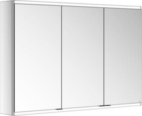 Keuco Spiegelschrank Royal Modular 2.0 mit 3 Drehtüren, LED-Beleuchtung und integrierten Regalen, B/H/T: 110 x 70 x 16 cm, Weiß/Silber - Bild 1