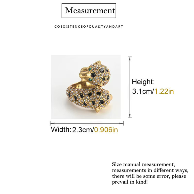 Icareu Leoparden-Ring, goldfarben, Strass, Damen - Bild 7