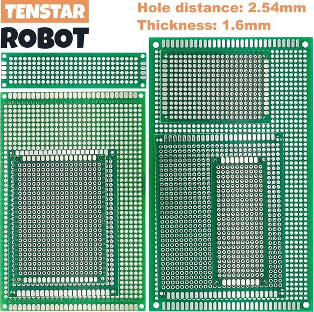 TENSTAR ROBOT Doppelseitige PCB Universal Leiterplatte aus FR-4 in Grün, 6 x 8 cm - Bild 1