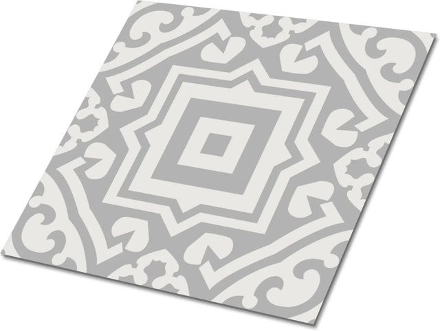 Tulup Selbstklebende Vinyl Bodenfliesen Set aus 9 Stück, Grau, Geometrisches Muster, B/B: 30 x 30 cm - Bild 1