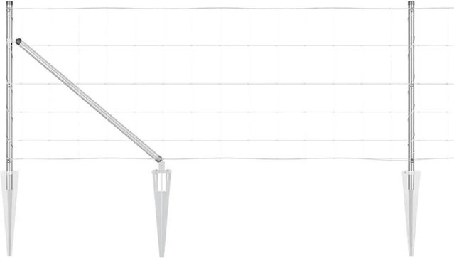 vidaXL Zaunpfosten aus Stahl, rechteckig, silber, Höhe: 0,8 m, Breite: 2,5 cm - Bild 1