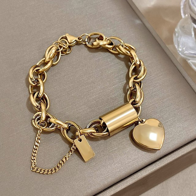 Slavena Charm-Armband Edelstahl, Gold, Damen - Bild 1