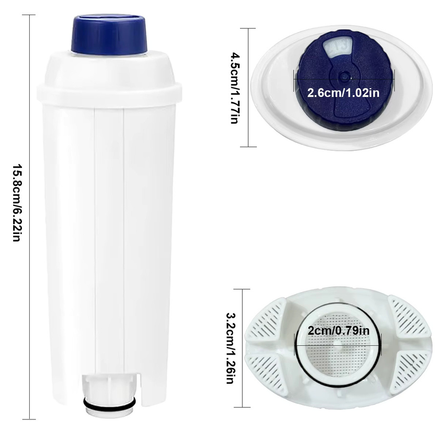 Ersatz-Wasserfilter für DeLonghi DLSC002, kompatibel mit ECAM, ESAM, ETAM und BCO Kaffeemaschinen, Farbe: Weiß, 1/2/3/4/6er-Pack - Bild 2