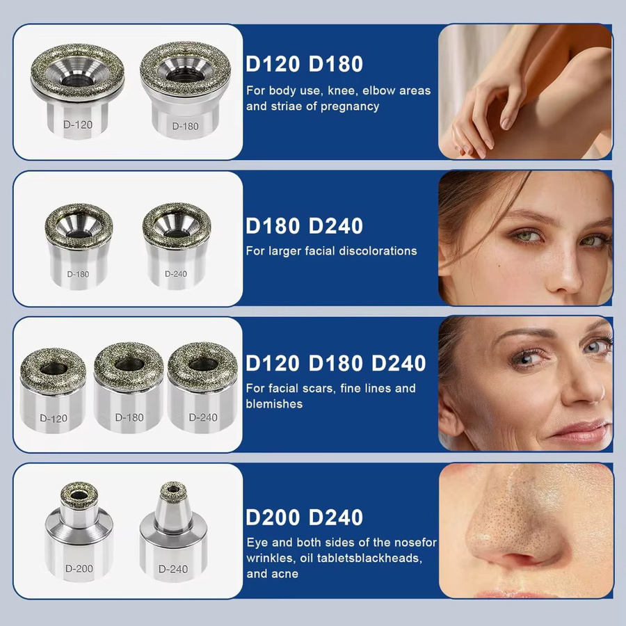 Mikrodermabrasions-Exfoliator, 6-9 Diamant-Dermabrasionsköpfe, Gesicht - Bild 2