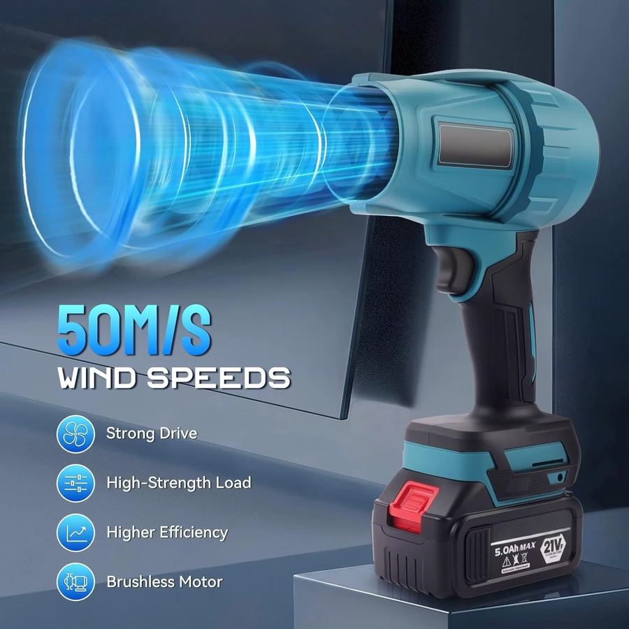 Makita Bürstenloses elektrisches Turbogebläse mit 350000 U/min als Hand-Laubbläser und elektrischer Luftstaubsammler für 18V Akkus - Bild 2