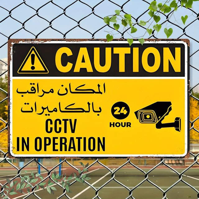 CIFBUY Sicherheitswarnschild 24/7 CCTV Aluminium-Metallschild in Gelb, Breite: 30,48 cm, Höhe: 20,32 cm - Bild 1