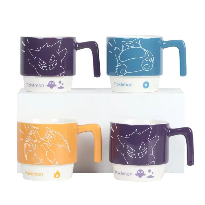 SHUNXIANG Pokémon Snorlax Keramikbecher, stapelbare Anime Tasse in Blau - Bild 2