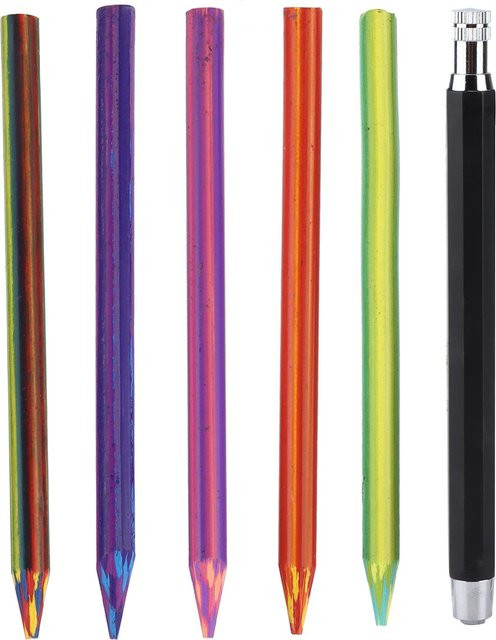 Shoemst Druckbleistift-Set mit 5,6 mm Farbminen für Graffiti und Zeichnungen in Schwarz und Multicolour - Bild 1