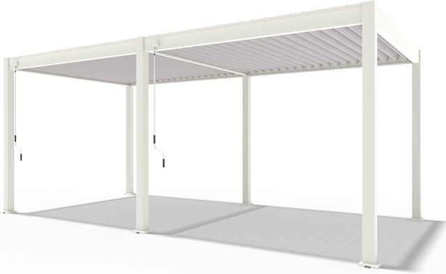 Trumpf Pergola modern aus Aluminium und Stahl in Weiß B: 6 m, T: 3 m - Bild 1