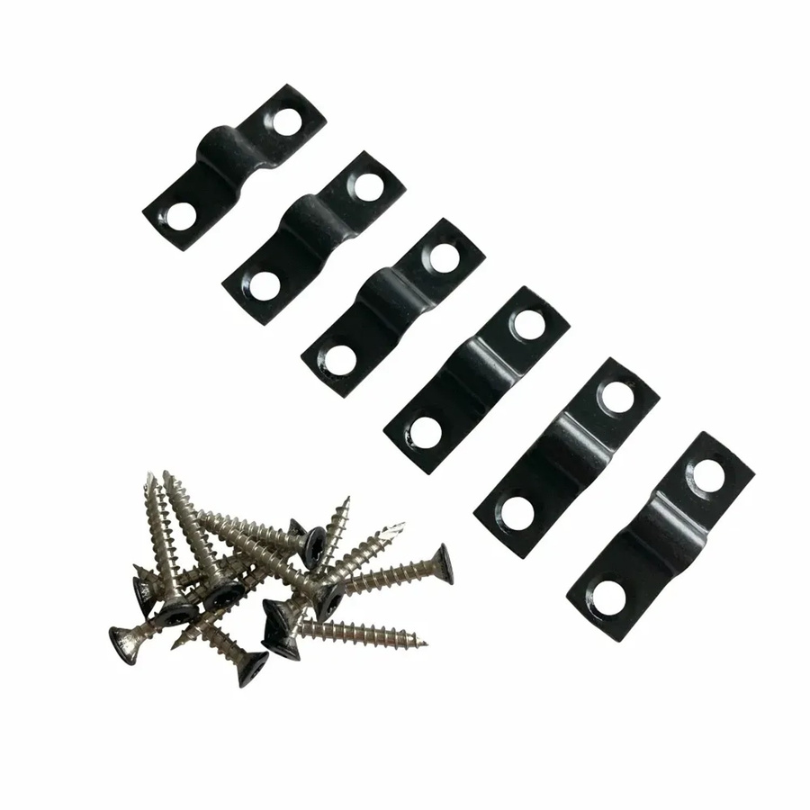 Zaunbeschlag aus Stahl für Spalier in Schwarz, B/H: 4,0 x 1,2 cm - Bild 2
