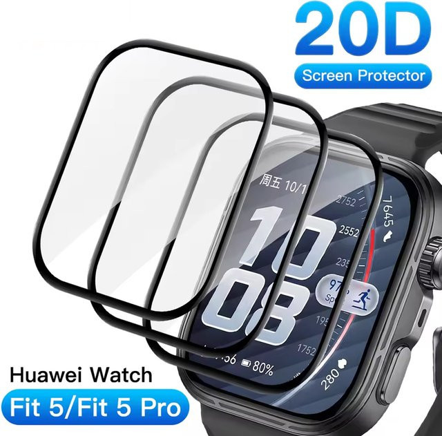 3D-Schutzfolie für Huawei Watch Fit 5/5 Pro, transparente Displayschutzfolie mit vollständiger Abdeckung und 99 % HD-Transparenz - Bild 1