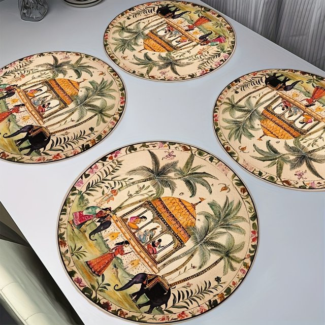 VIKAMA 4-teiliges Tischset-Set im exotischen Design für Tischdekoration und Partys - Bild 1