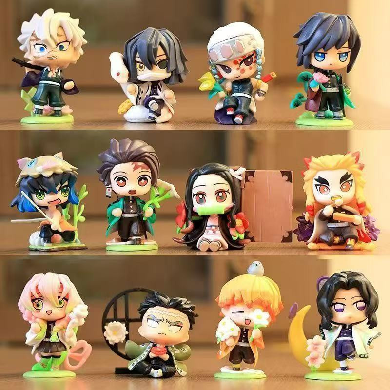 Yiran toy 1 Demon Slayer Tanjiro Kamado Nezuko Anime Modell Blind Box Statue - Bild 2