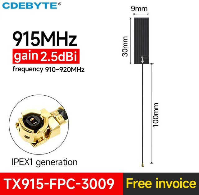 CDEBYTE 10er Set TX915-FPC-3009/7020 FPC Integrierte Antennen 915 MHz mit 2,5 dBi Gewinn - Bild 1