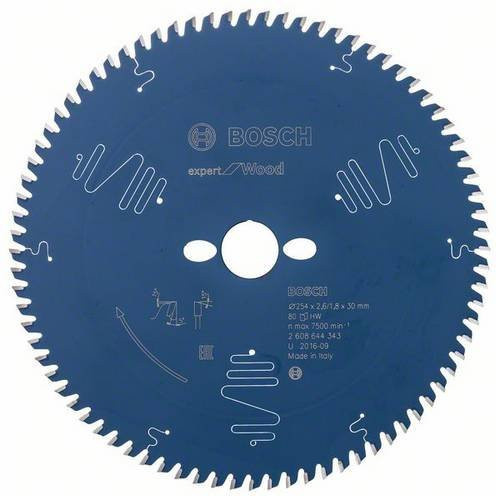 Bosch Expert for Wood Kreissägeblatt mit 80 Zähnen, Durchmesser: 254 mm, Bohrung: 30 mm, Dicke: 1,8 mm - Bild 1