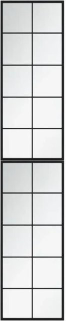 vidaXL Wandspiegel Set aus Metall und Glas in Schwarz, 2 Stück, B: 100 cm, H: 40 cm - Bild 1