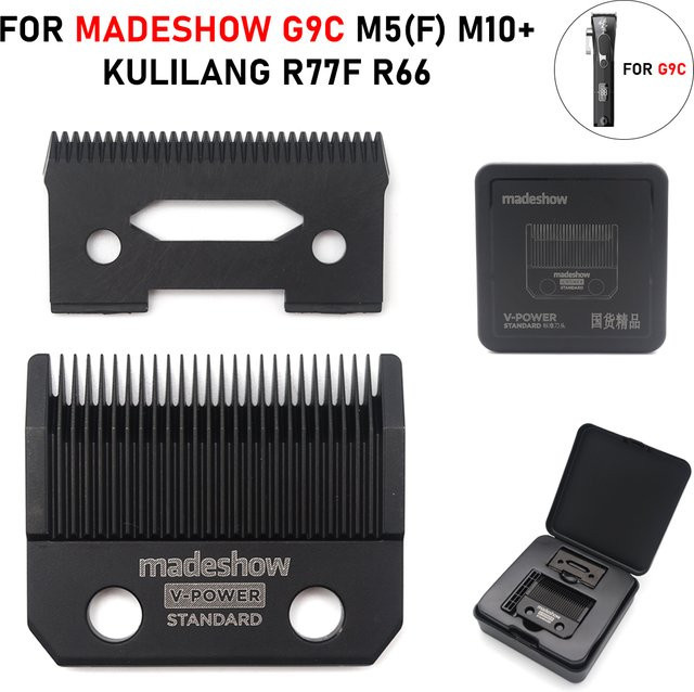 ROSYOUS Ersatz-Schneidkopf Madeshow Kulilang G9C M5(F) M10+ R66 R77F Standardklingen in Schwarz für Haarschneidemaschinen und V-POWER Klingentrimmer - Bild 1
