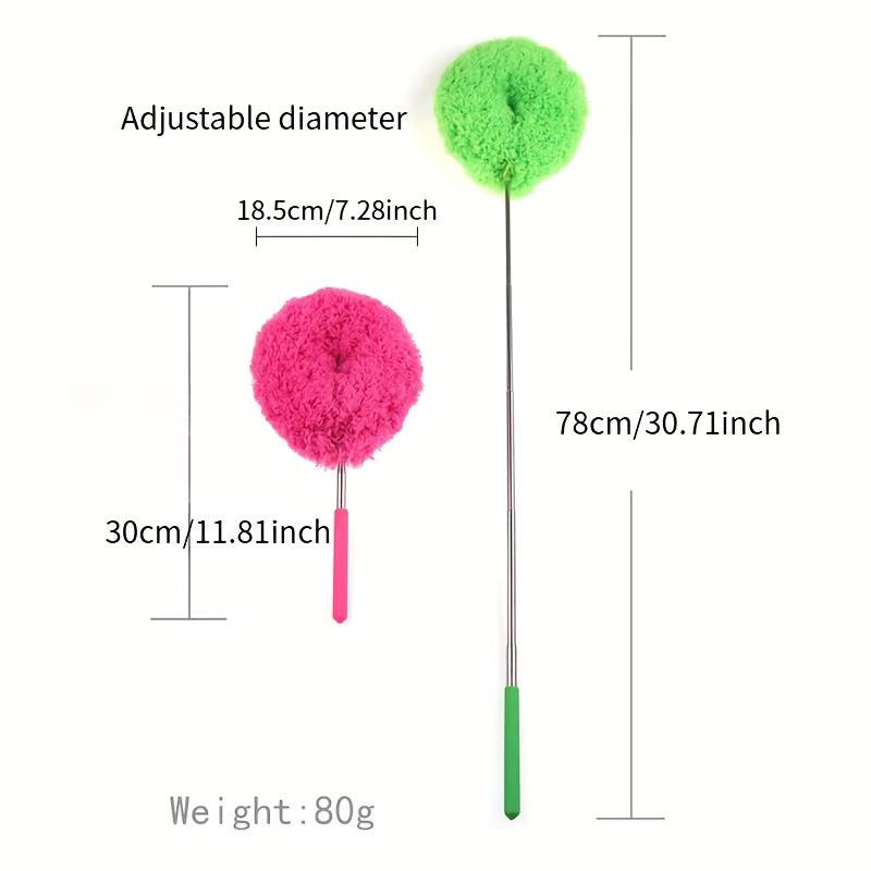 Langer Mikrofaser-Deckenventilator-Reiniger in Pink, wiederverwendbare und maschinenwaschbare Staubbürste für den Hausgebrauch und Wohnmobile - Bild 2
