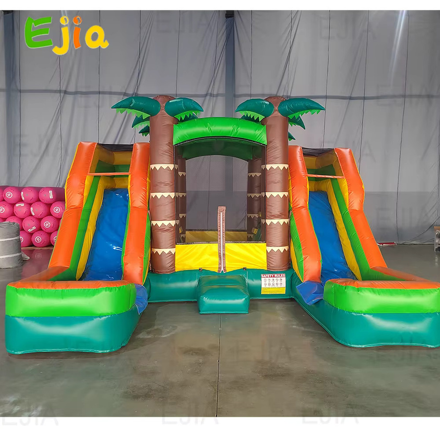 Ejia Aufblasbare Hüpfburg, tropische Doppel-Wasserrutsche, 5 m, PVC - Bild 2