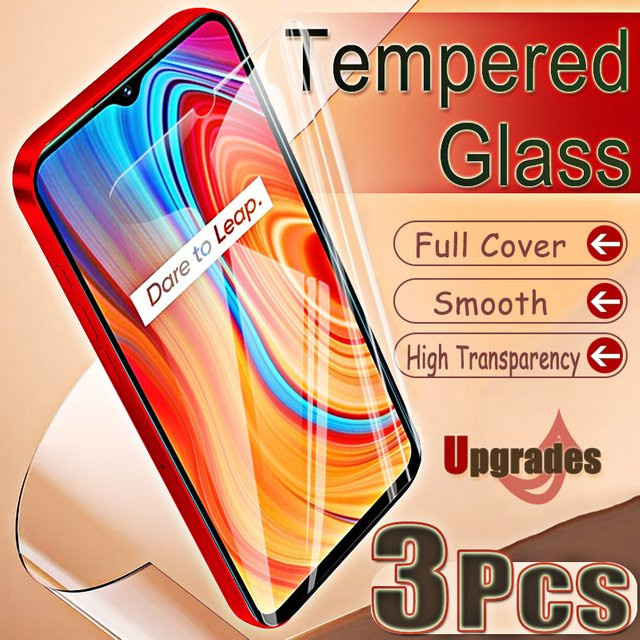 3er-Set gehärtetes Glas für Realme C3, transparent, HD-Displayschutz mit Fingerabdruck-Entsperrung und 9H Härtegrad - Bild 1