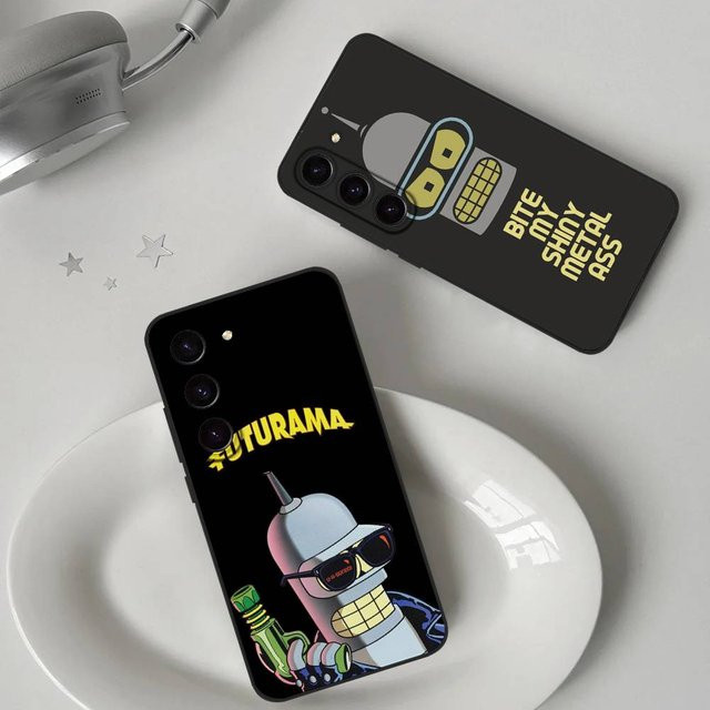 Handyhülle Bender Futurama Soft Cover für Samsung Galaxy S21 S22 S23 S24 S25 Ultra FE Plus 5G A52S in Schwarz - Bild 1