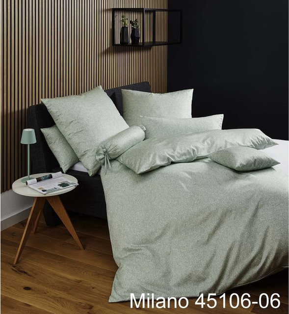 Janine Interlock-Jersey-Bettwäsche Carmen S gestreift grün modern - Bild 1
