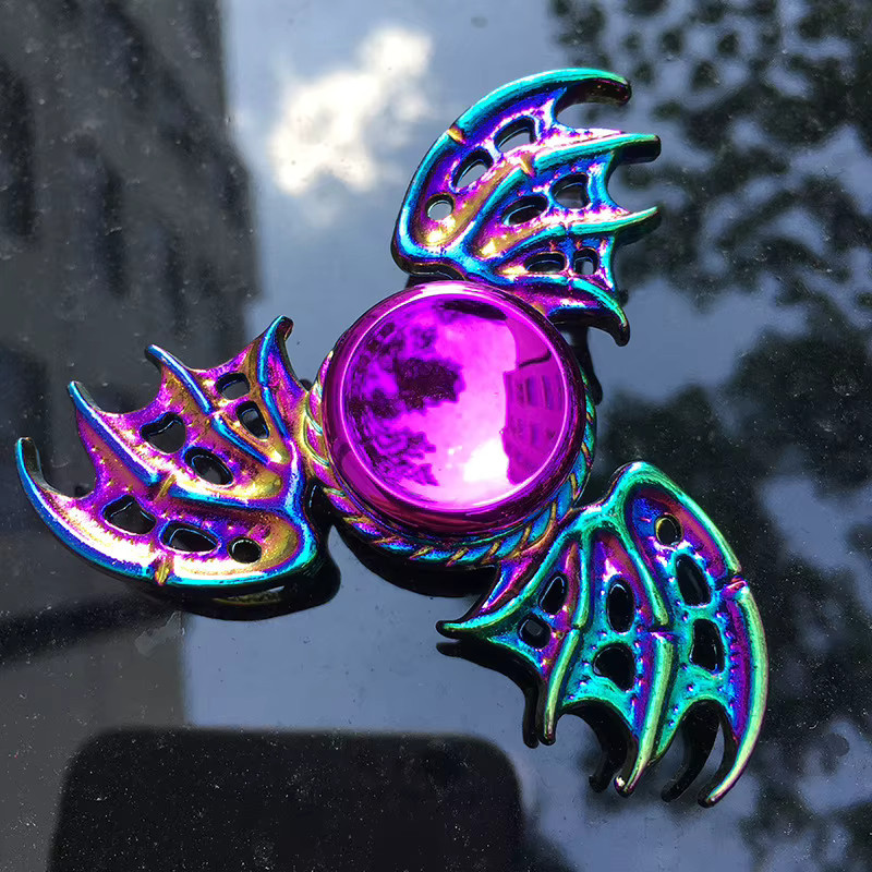 Fradoo Fidget Spinner aus Metalllegierung mit Regenbogen-Farbverlauf und R188 Stummem Lager zur Stressbewältigung für Kinder und Erwachsene in Multicolour - Bild 2