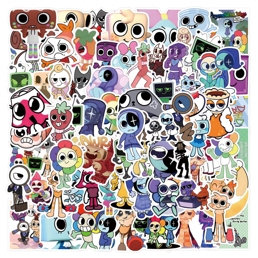 110 Stück Dandys World Graffiti-Aufkleber-Set aus wasserfestem Vinyl in Multicolour für Wasserflaschen, Laptops und Gepäck - Bild 1