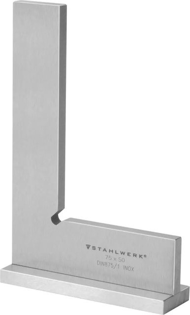 STAHLWERK Anschlagwinkel 90 Grad aus rostfreiem Edelstahl in Silber, B/H: 75 x 50 mm, DIN 875/1 - Bild 1