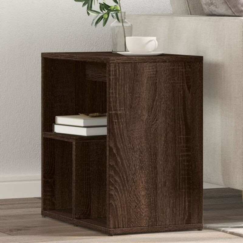 vidaxl Set aus 2 Beistelltischen in Braun Eiche, modernes Design aus Holz, B/T/H: 50 x 30 x 50 cm - Bild 1