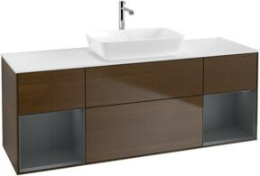 V&B Waschtischunterschrank Finion mit Wandbeleuchtung in Weiß, B: 160 cm, T: 50,1 cm, H: 50,1 cm - Bild 1