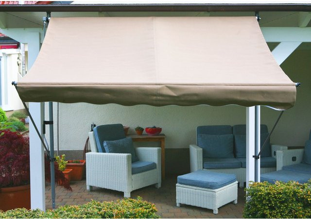 GRASEKAMP Klemmmarkise mit Kurbelantrieb in Taupe, B: 200 cm, T: 130 cm - Bild 1