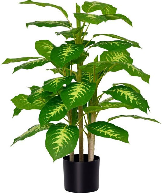 Homcom Künstliche Dieffenbachia Pflanze in Grün und Schwarz mit Topf, Höhe: 95 cm - Bild 1