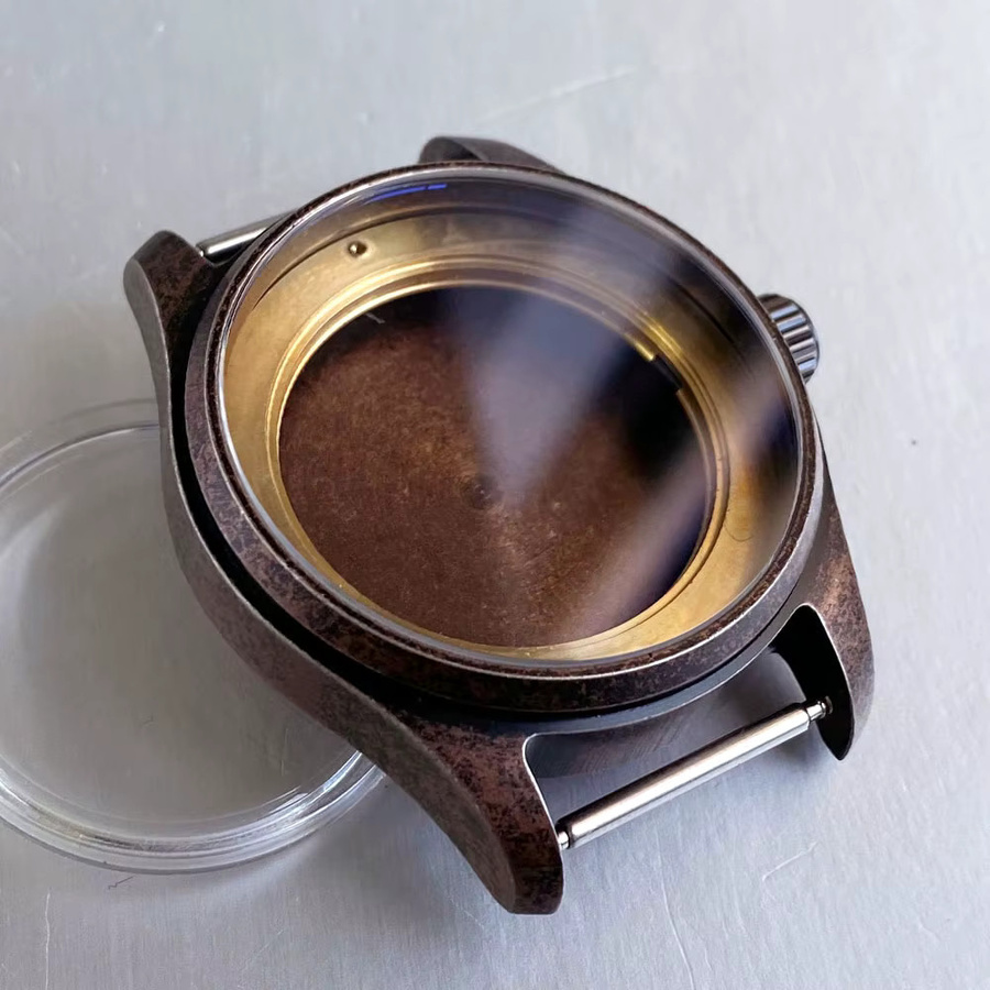 Tandorio Diver Armbanduhr, Retro-Verkupferung, 39 mm, Gold, Saphirglas - Bild 2