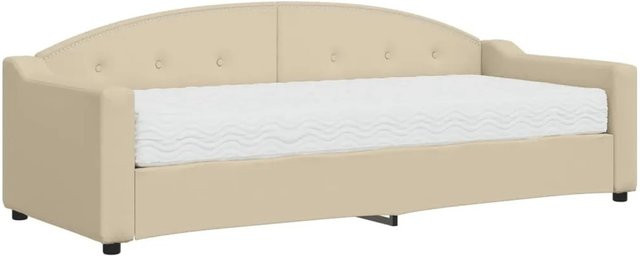 vidaXL Tagesbett mit Matratze in Creme und Beige aus Stoff und Schaumstoff, B/T/H: 80 x 200 x 75 cm - Bild 1