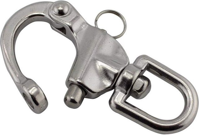 NERISXB Drehbarer Augenschäkel mit Schnellverschluss aus Edelstahl in Silber - Bild 1
