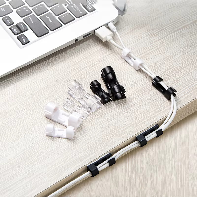 20 Stück Selbstklebende Kabel Clips von Mrgabwte in Weiß zur Kabelorganisation für Schreibtisch, Büro, Auto und Zuhause - Bild 3