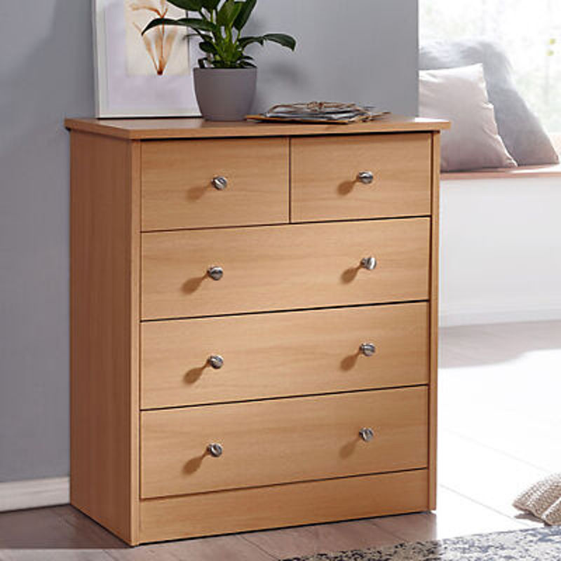 WOHNLING Kommode Buche in Braun mit 5 Schubladen, B/H/T: 60 x 70 x 35 cm - Bild 4