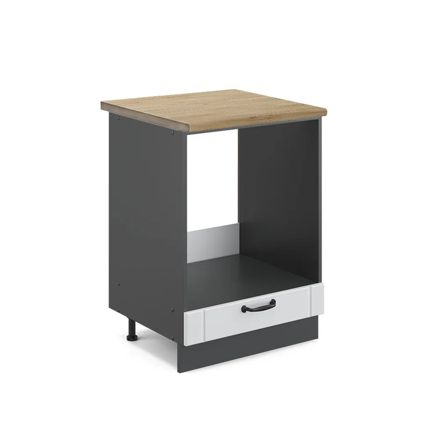Vicco Herdumbauschrank Fame-Line in Weiß und Anthrazit mit Eichen-Optik im Landhausstil, B/T/H: 60 x 60 x 82 cm - Bild 2