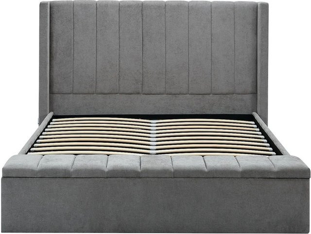 Vente-unique Bett Douino mit Bettkasten und Polsterung in Grau, B/T/H: 140 x 190 cm - Bild 1