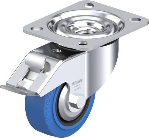 Blickle Lenkrolle L-POEV 80R-FI-SB-FA mit Feststeller in Blau und Schwarz, Rad-Durchmesser: 80 mm, Tragfähigkeit: 140 kg - Bild 1