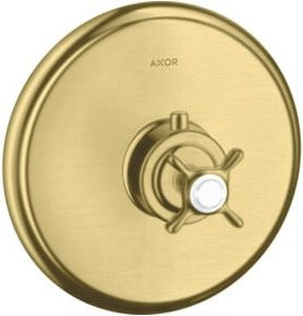 Hansgrohe Axor Montreux Fertigset Thermostatarmatur mit Kreuzgriff in Brushed Brass - Bild 1