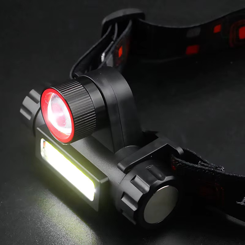 ESMARTER COB LED Stirnlampe mit Magnet und wiederaufladbarem Akku, wasserdichte Outdoor-Kopflampe in Schwarz - Bild 4