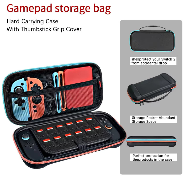 Schutztasche für Nintendo Switch2 Spielkonsole in Rot-Blauer Farbkombination - Bild 2