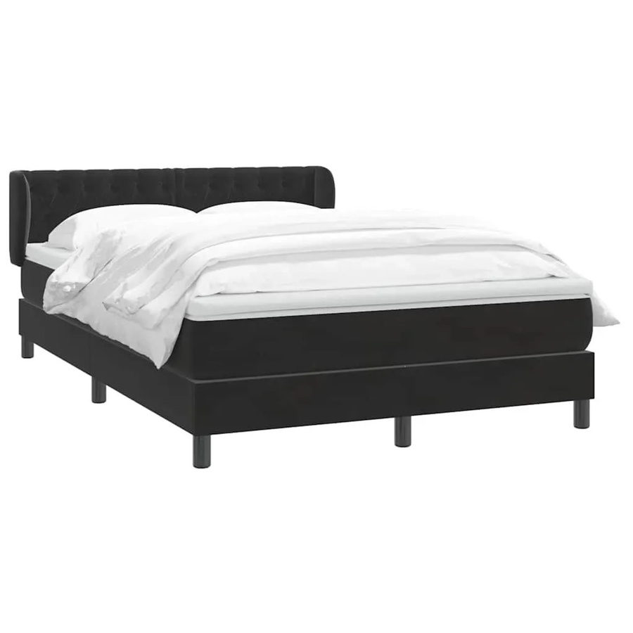 vidaXL Boxspringbett mit Matratze in Schwarz aus Samt, Hybrid-Design mit Taschenfederkern, B/T/H: 160 x 210 x 78 cm - Bild 2