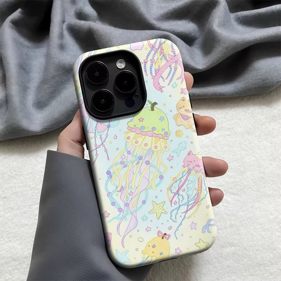 Potdemiel Jellyfish Candy Cloud Handyhülle mit doppelschichtiger Rückseite für iPhone 17 16 15 14 13 Pro Max Plus, Multicolour - Bild 2