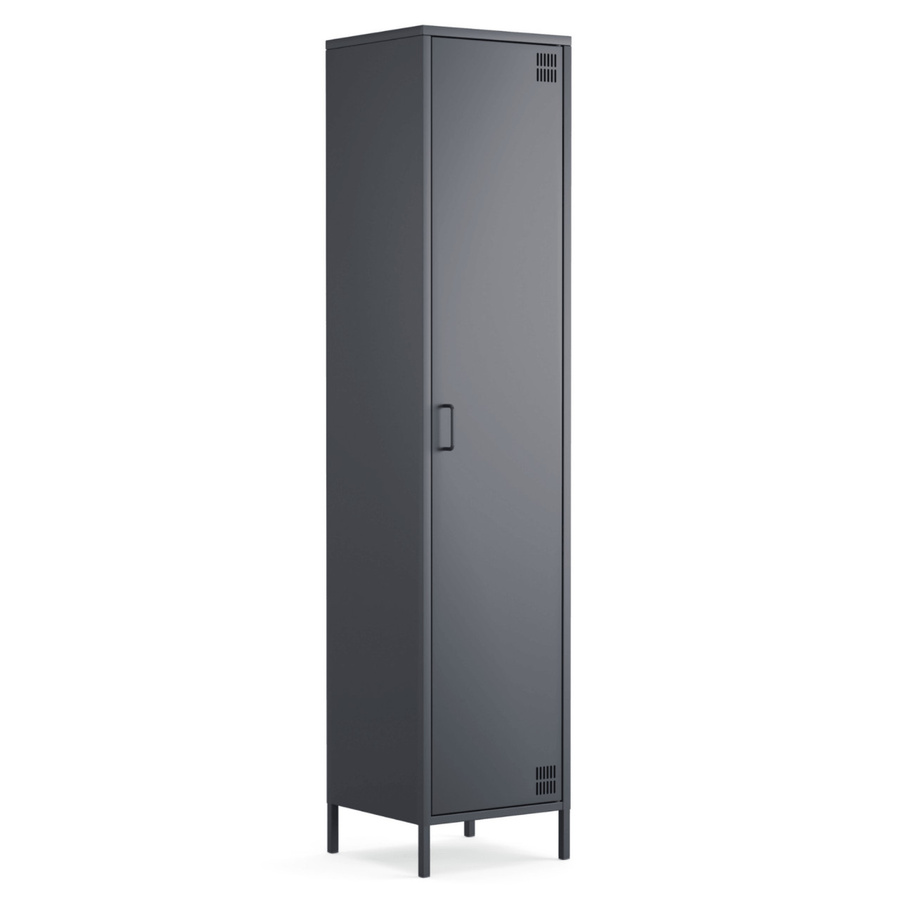 BIGBOXX Kleiderspind aus Metall im Industrial-Design mit Scharniertüren, Anthrazit Matt - Bild 1