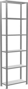 Schulte Steckregal MULTIplus150 Grundregal in Grau mit 6 Fachböden und Kreuzstrebe, B/T/H: 250 x 75 x 30 cm - Bild 1
